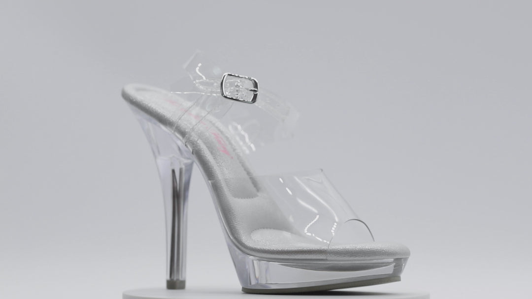 Grey clear heels fashion