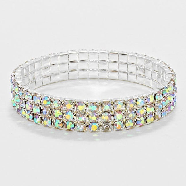 3 ROW AB STRETCH BRACELET