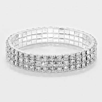 3 ROW CLEAR STRETCH BRACELET